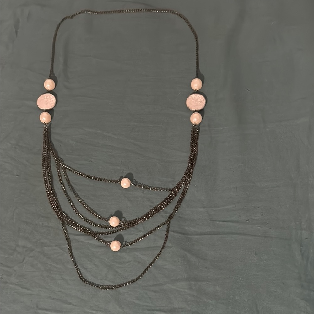 White Layered Chain Necklace